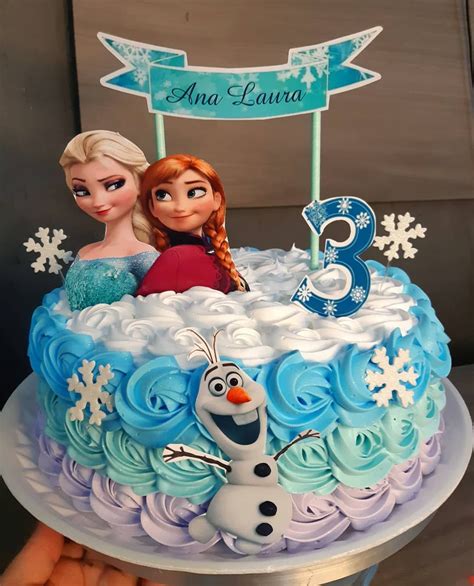 95 Suggestions To Enchant Your Guests Bolo Aniversario Frozen Festa