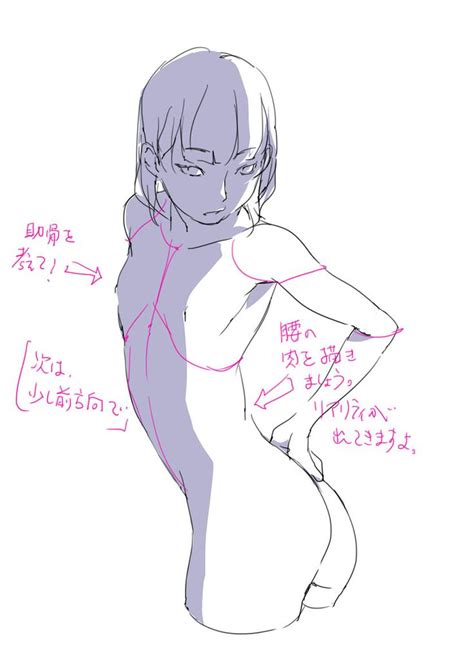 A Drawing Of A Woman S Body With The Words Written In Japanese And English