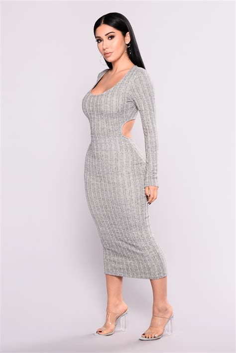 Sharice Ribbed Knit Dress Heather Grey Dresses For Sale Dresses For Work Ribbed Knit Dress