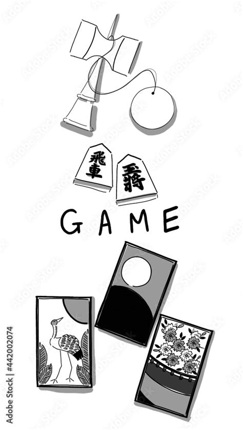 Japanese Game Illustration Hand Drawn Sketch Japanese Classic Vector