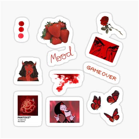 Red Aesthetic Pack Sticker By Alisonm01 Redbubble