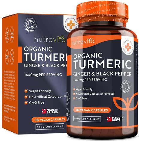 Buy Turmeric 1440mg High Strength With Black Pepper Ginger 180