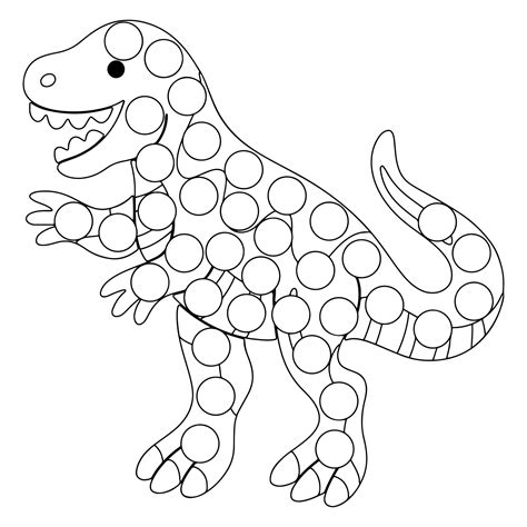 Premium Vector Dinosaur Dot Marker Coloring Page For Kids Premium