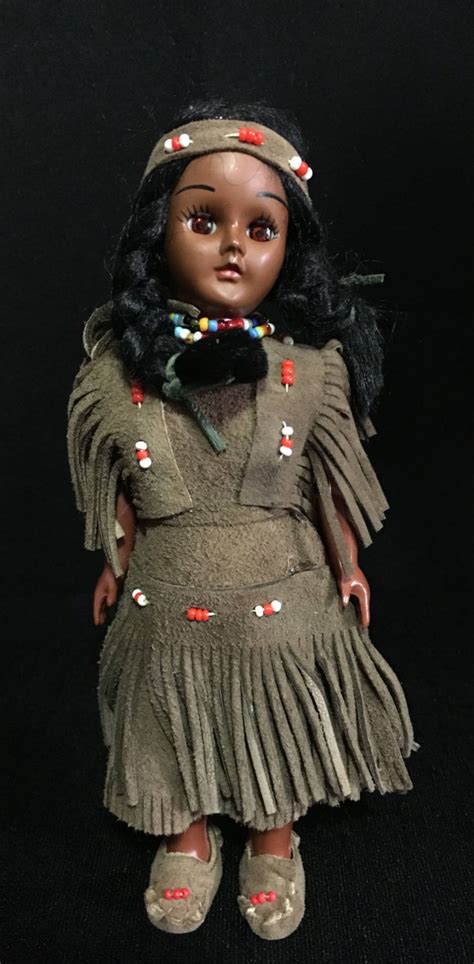 Vintage 1950 S Plastic Native American Indian Doll With Etsy