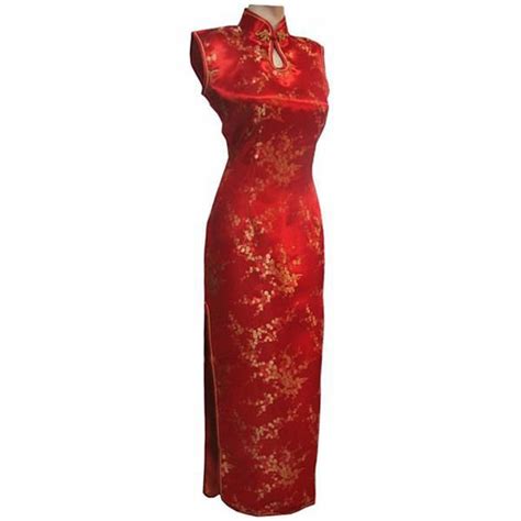 New Arrival Red Chinese Traditional Dress Women Silk Satin Cheongsam Long Dripping Qipao Top