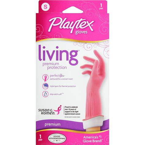 Playtex Living Reusable Gloves With Drip Catch Cuff Small 1 Pair