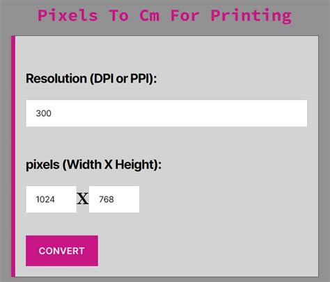 Conversão De Centimetros Para Pixels