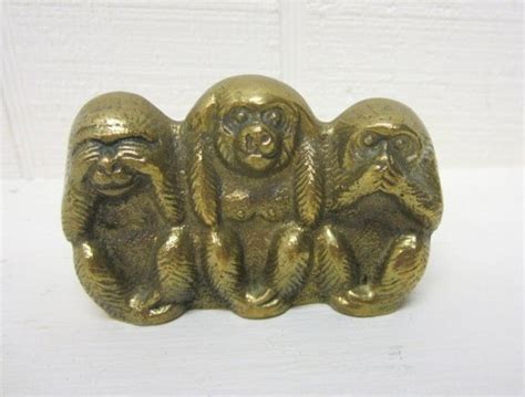 Vintage Brass Monkeys Speak No Evil See No Evil Hear By Thejunkman