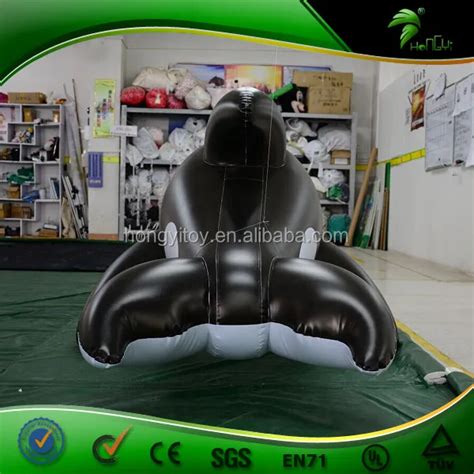 Inflatable Sexy Hongyi Black Whales With Sph Inflatable Ride On Water