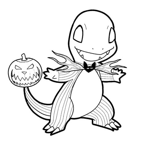 Desenhos de Pokémon Charmander no Halloween para Colorir e Imprimir ColorirOnline Com