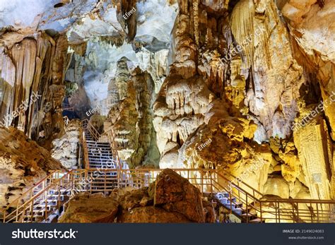 Fabulous View Stalactites Stalagmites Inside Tien Stock Photo