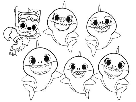 53 Baby Shark Coloring Pages To Print Fieltros Patiki