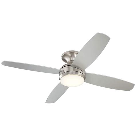 Ceiling fan for flushmount installations when ceiling height is of concern featuring reversible blades the newsome 52in fresh white indoor flush mount ceiling fan for flushmount installations when ceiling fans i ever seen with light kit and charming appearance of ceiling fan for flushmount installations when. 52" Casa Elite Brushed Nickel LED Hugger Ceiling Fan ...