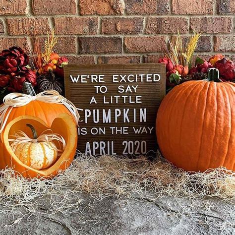 Fall Pregnancy Reveal Pumpkin Fall Pregnancy Announcement Sign Pumpkin