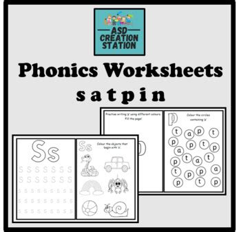 Phonics satpin initial sound sorting. Phonics worksheets x24 (satpin) Set 1 by ASD Creation ...