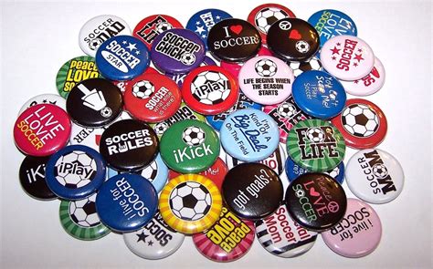 Soccer Pins Soccer Buttons Soccer Theme Set Of 10 Buttons Etsy