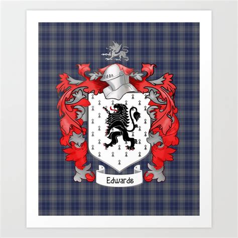 Edwards Crest And Tartan Art Print By Spice Society6