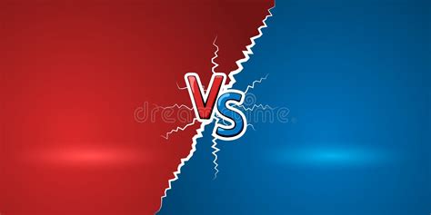 Versus Duel Headline Battle Red Vs Blue Team Frame Game Match