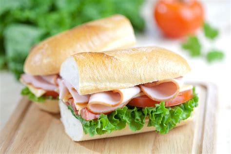 Deli Sub Sandwich Stock Image Image Of Chopping Board 4857917