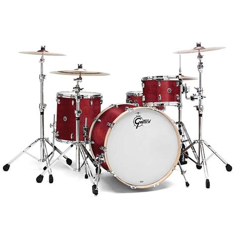 Gretsch Drums Usa Brooklyn 24 Satin Cherry Red Drumset Drum Kit