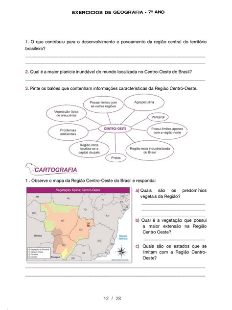 Atividades De Geografia 7 Ano Território Brasileiro Pdf