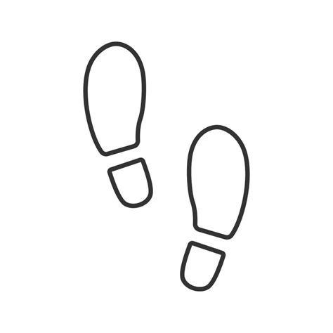 Footprints Linear Icon Footsteps Thin Line Illustration Evidence
