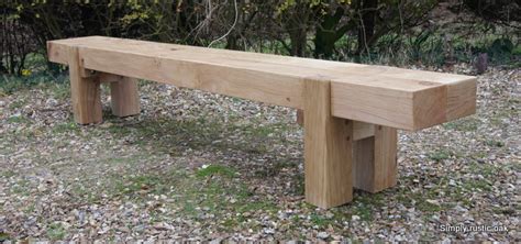 Rustic oak long plank garden bench. Rustic Oak 2 beam Long Garden Bench | Simply Rustic Oak ...
