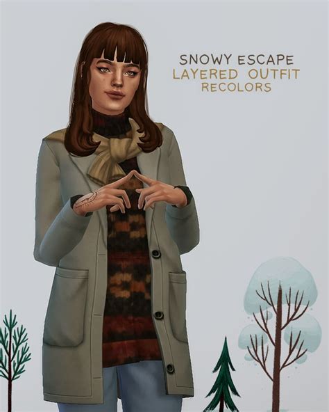 Snowy Escape Layered Outfit Recolors 🍂 ️requires Snowy Escape14