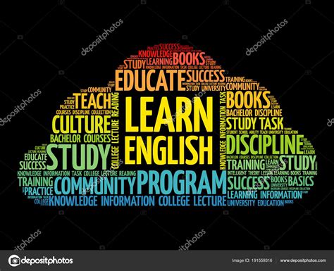 Learn English Word Cloud Collage Stock Vector By ©dizanna 191559316