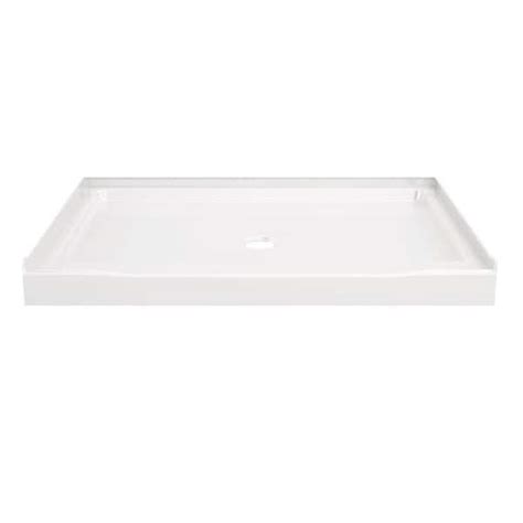 Delta Classic In L X In W Alcove Shower Pan Base With Center Drain In High Gloss