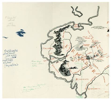 Map Of Middle Earth Annotated By Jrr Tolkien Uncovered In Old Book