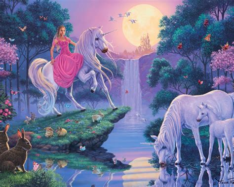 Free Download Princess Riding Unicorn Fairy Tale World Kingdom Images