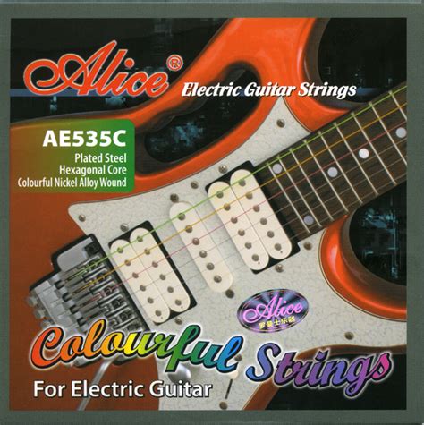 Colourful Electric Guitar Strings By Alice Strings On Guitar Buy