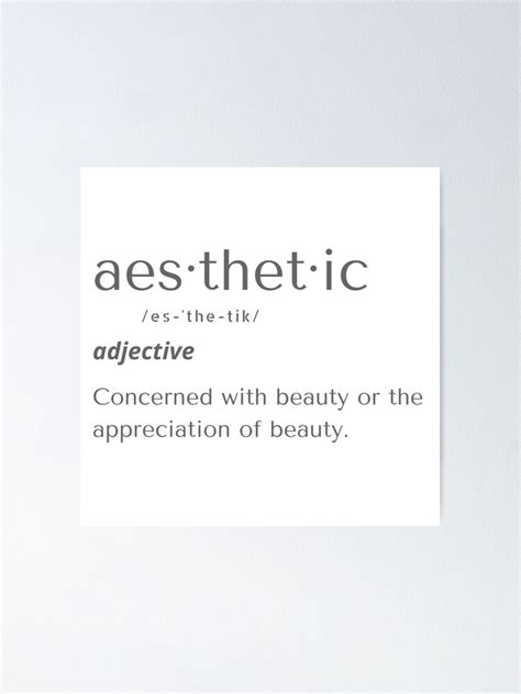 Aesthetic Definition Dictionary Poster By Insomnia Io Redbubble