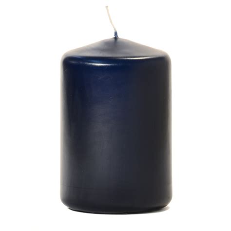 Navy 3 X 4 Unscented Pillar Candles 3 Inch Candles