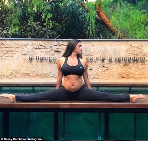 Casey Batchelor Cradles Her Bump In Lanzarote Daily Mail Online