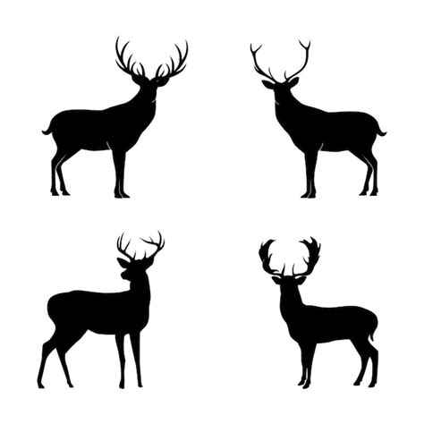 Premium Vector Collection Of Silhouettes Of Deer