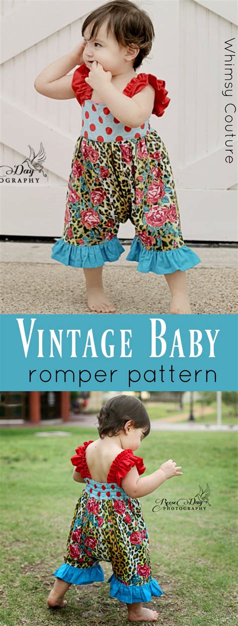 Vintage Baby Romper Sewing Pattern Whimsy Couture Sewing