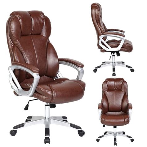 High Back Executive PU Leather Ergonomic Chair O10 Brown High Back Leather Office Chair 750x750 