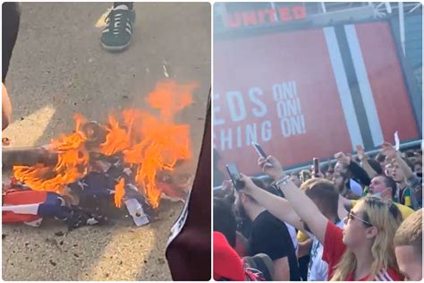 Video Man United Fans Burn American Flag In Protest Of Glazers