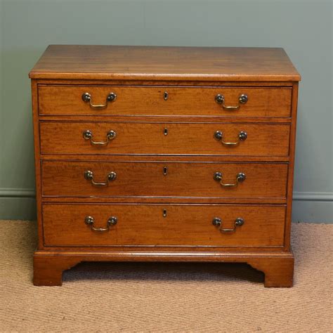 Georgian Mahogany Small Antique Chest Of Drawers By Edwards And Roberts