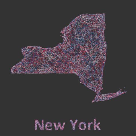New York Map Digital Art By David Zydd Pixels