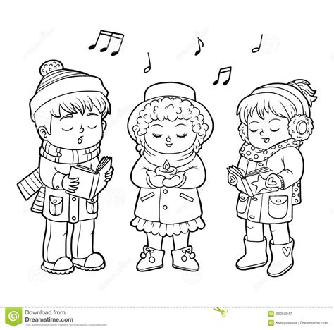Pypus is now on the social networks, follow him and get latest free coloring pages and much more. Coloring Book, Kids Christmas Choir Stock Vector ...