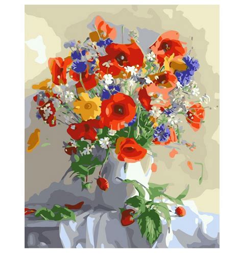 Flowers Paint By Number Kit Home Decoration Color By Number Etsy