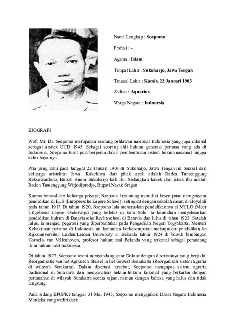 Biografi Soepomo Lengkap Sketsa