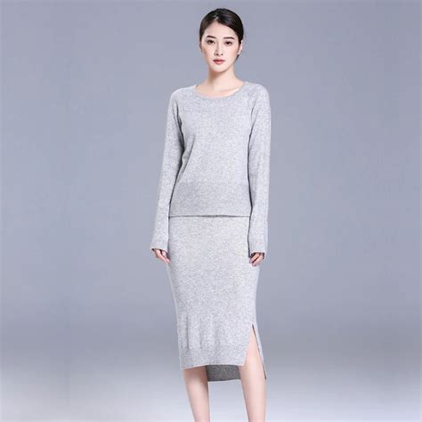 Free Shipping Women Set Clothing 2018 New 100 Pure Cashmere Sweater