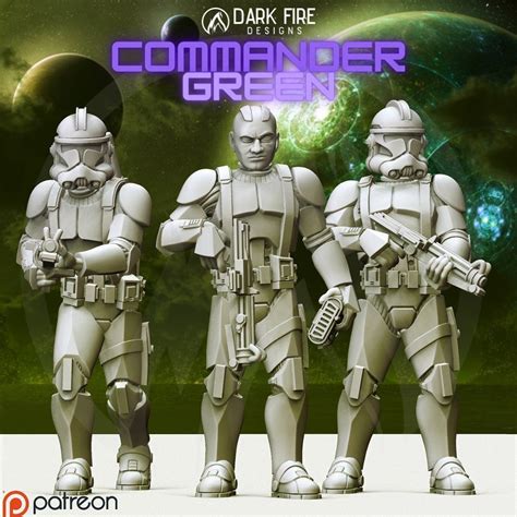 Commander Green Clone Trooper Miniature Sw Legion Compatible Etsy