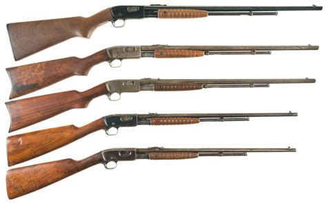 Five Remington Model 12 Slide Action Rifles A Remington Model 12 Rifle