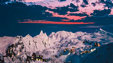 5120x2880 Houses In Mountains 5k 5k Hd 4k Wallpapers Images