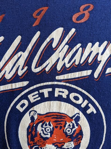 Vintage Detroit Tigers 1984 World Champions T Shirt Medium Etsy